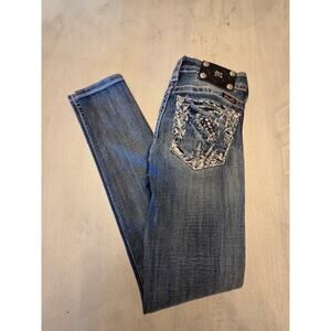 Miss Me Women's Denim Signature Skinny Jean SZ 25 Bling Y2K